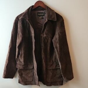 Giorgia Sant Angelo Vintage 100% Leather Barn Coat Size Small
